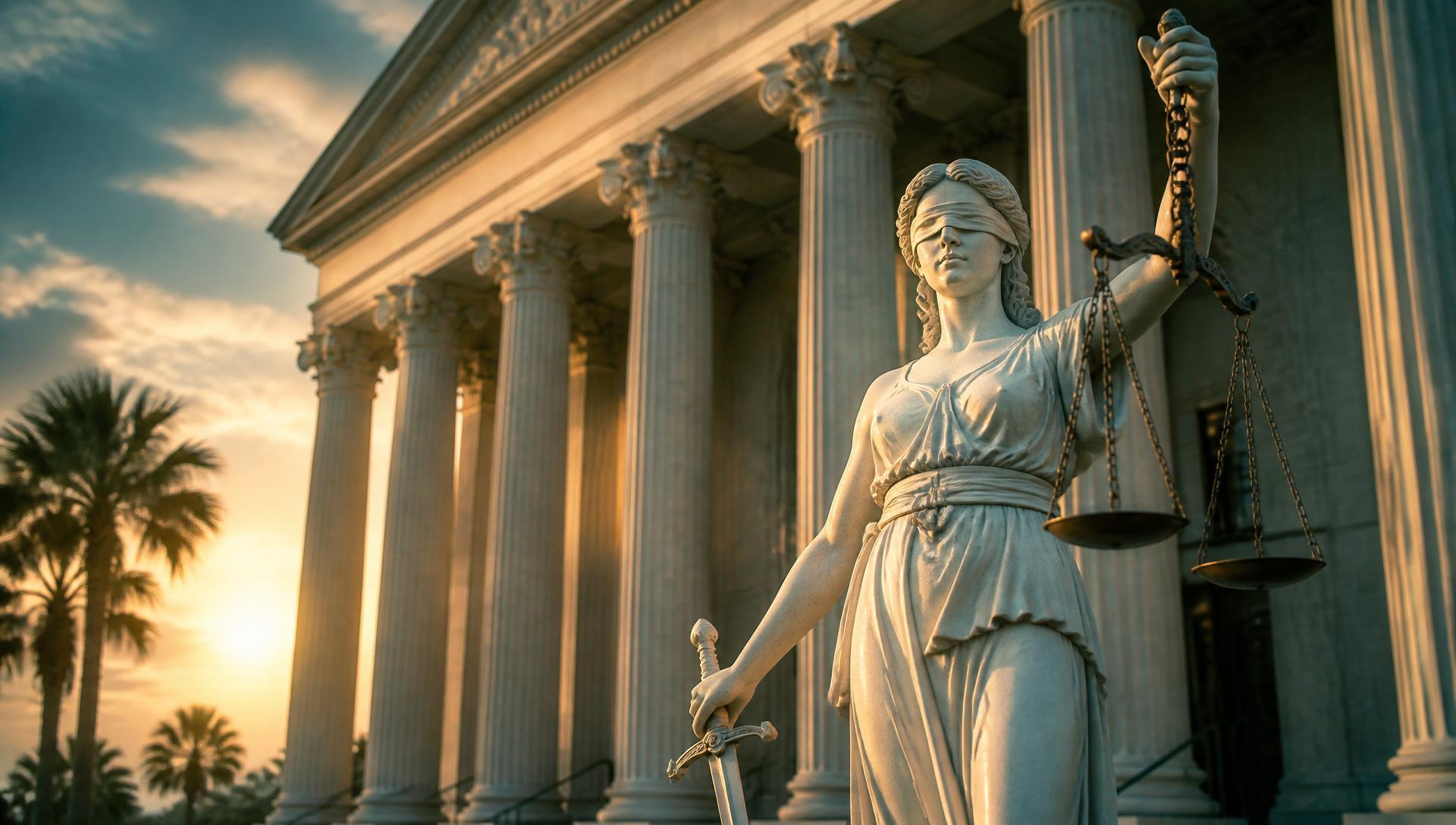 Courthouse with Lady Justice statue