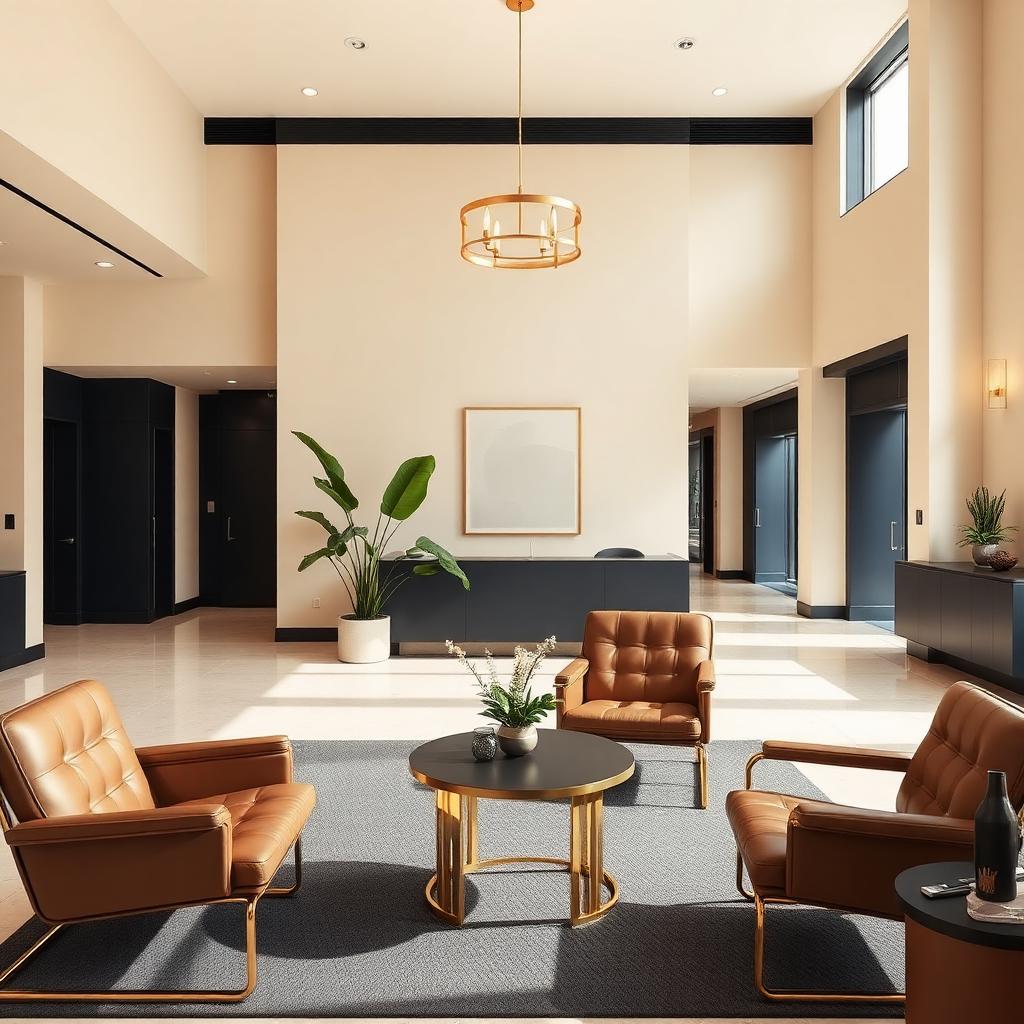 Calm modern professional office lobby